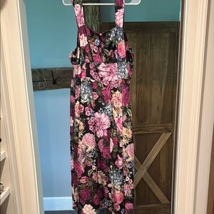 SHEIN Floral Print Dress - Black and Pink